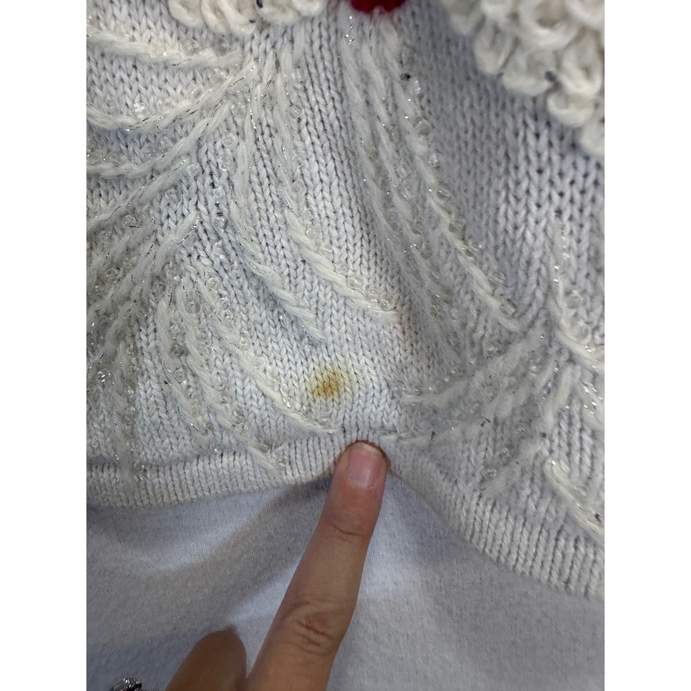 Tiara International 2004 Vintage Christmas Santa Zip Up Cardigan Sweater Medium - Picture 3 of 8